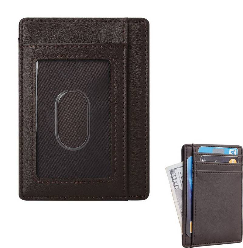 REDOM Kartenetui Kartenetui Slim Wallet Kartenhülle Kartenportemonnaie (mit 7 Kartenfächer Sichtfenster und RFID Schutz Münzfach Fotofach, 1-tlg., Tragbar, Visitenkartenetui, Kreditkartenetui, 11 x 8.2 cm), für Kreditkarte EC Karte Bank Karte Personalausweis Visitenkarten usw von REDOM