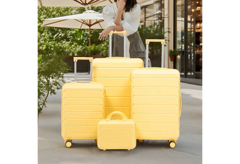 REDOM Kofferset Spinner-Trolleyset, 12 Rollen, (Große & mittlere Größen mit Seitenhandgriffen, 4 tlg., S-M-L-XL-Set) von REDOM