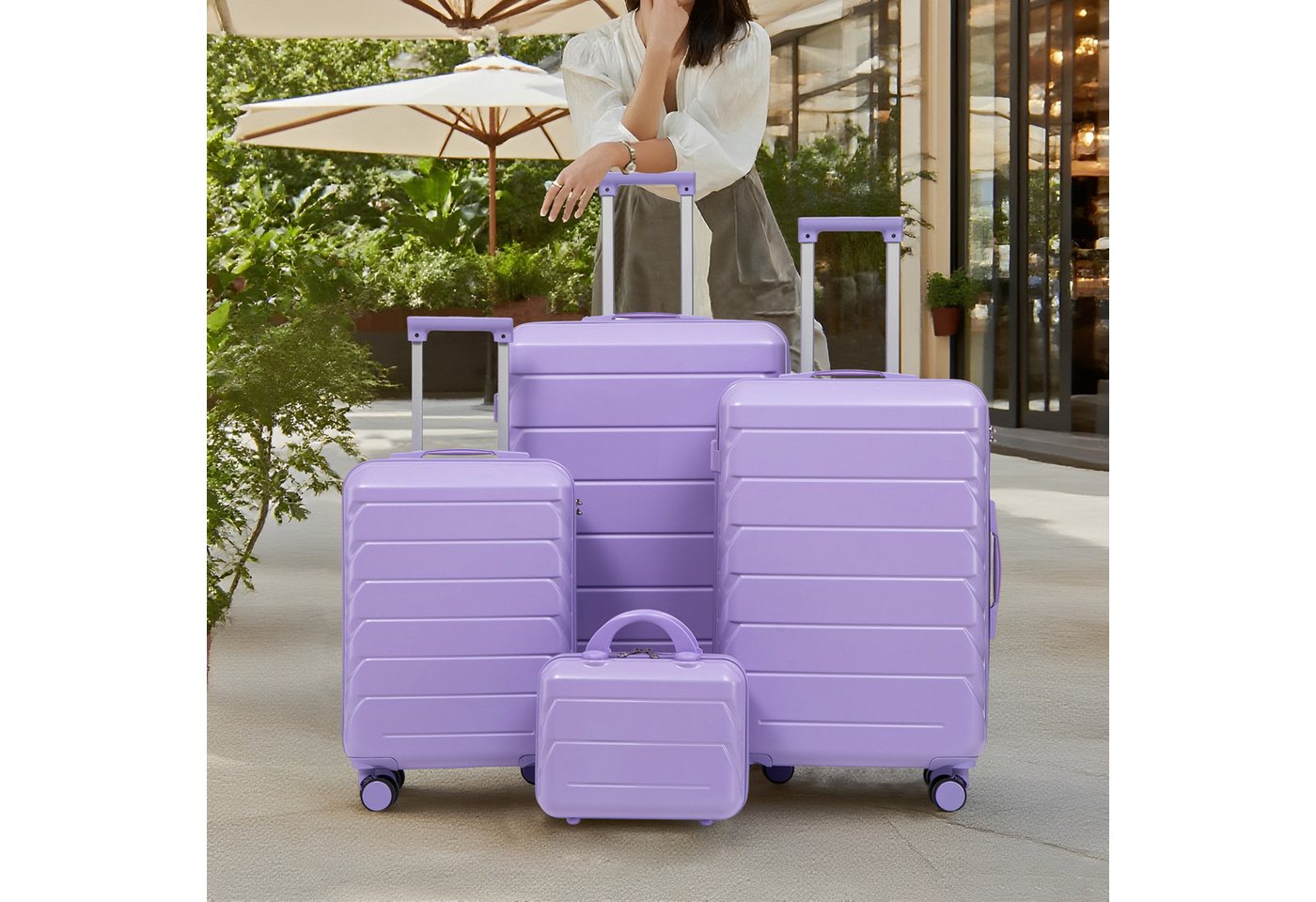 REDOM Kofferset Spinner-Trolleyset, 12 Rollen, (Große & mittlere Größen mit Seitenhandgriffen, 4 tlg., S-M-L-XL-Set) von REDOM