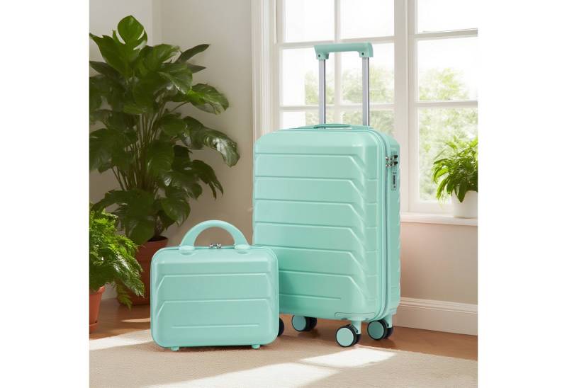 REDOM Kofferset Spinner-Trolleyset, 4 Rollen, (mit Zahlenschloss & Kosmetiktasche, 2 tlg., S-M-Set) von REDOM