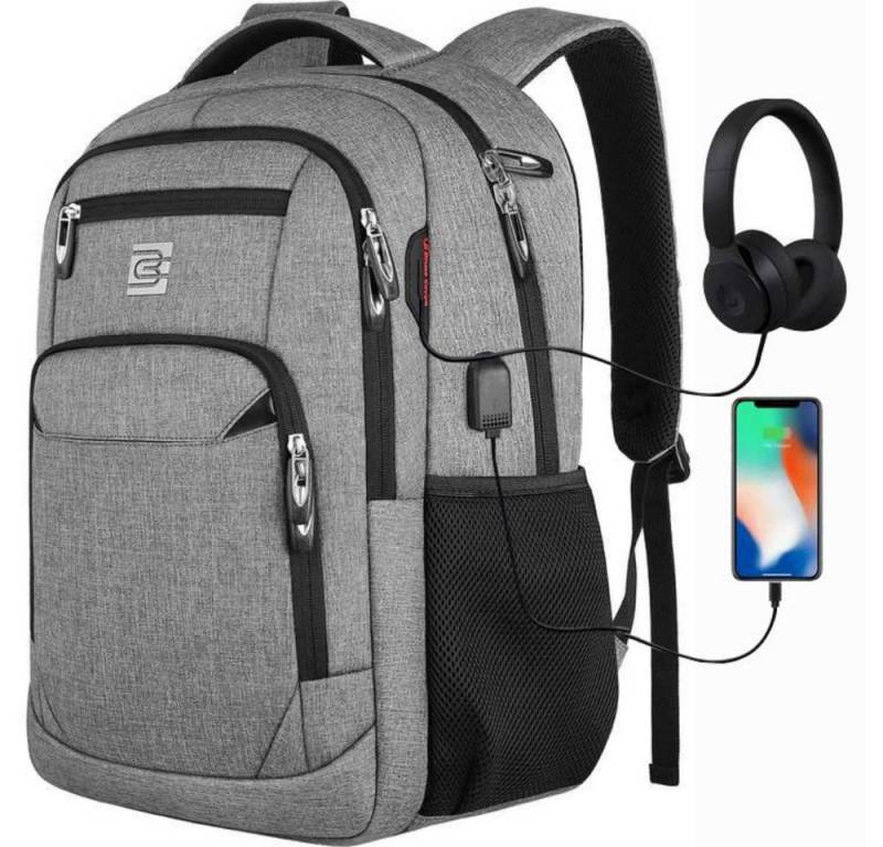 REDOM Laptoprucksack Laptop Rucksack Rucksäcke Schulrucksack Wasserbeständig Laptoptasche (Laptop Notebook Tasche Schule Uni Rucksack, 1-tlg., Sportrucksack, mit USB-Anschluss, Anti-Diebstahl, Backpack mit Laptopfach), fur Herren Damen Jungen Teenager Freizeit Arbeit Business Reisen von REDOM
