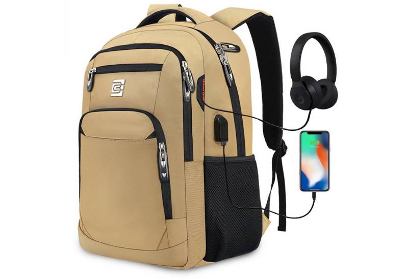 REDOM Laptoprucksack Laptop Rucksack Rucksäcke Schulrucksack Wasserbeständig Laptoptasche (Laptop Notebook Tasche Schule Uni Rucksack, 1-tlg., Sportrucksack, mit USB-Anschluss, Anti-Diebstahl, Backpack mit Laptopfach), fur Herren Damen Jungen Teenager Freizeit Arbeit Business Reisen von REDOM