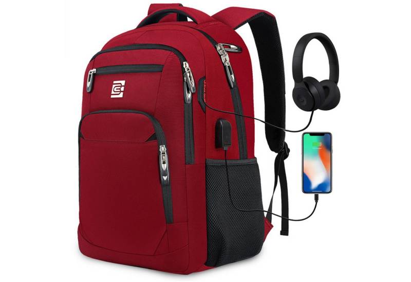 REDOM Laptoprucksack Laptop Rucksack Rucksäcke Schulrucksack Wasserbeständig Laptoptasche (Laptop Notebook Tasche Schule Uni Rucksack, 1-tlg., Sportrucksack, mit USB-Anschluss, Anti-Diebstahl, Backpack mit Laptopfach), fur Herren Damen Jungen Teenager Freizeit Arbeit Business Reisen von REDOM