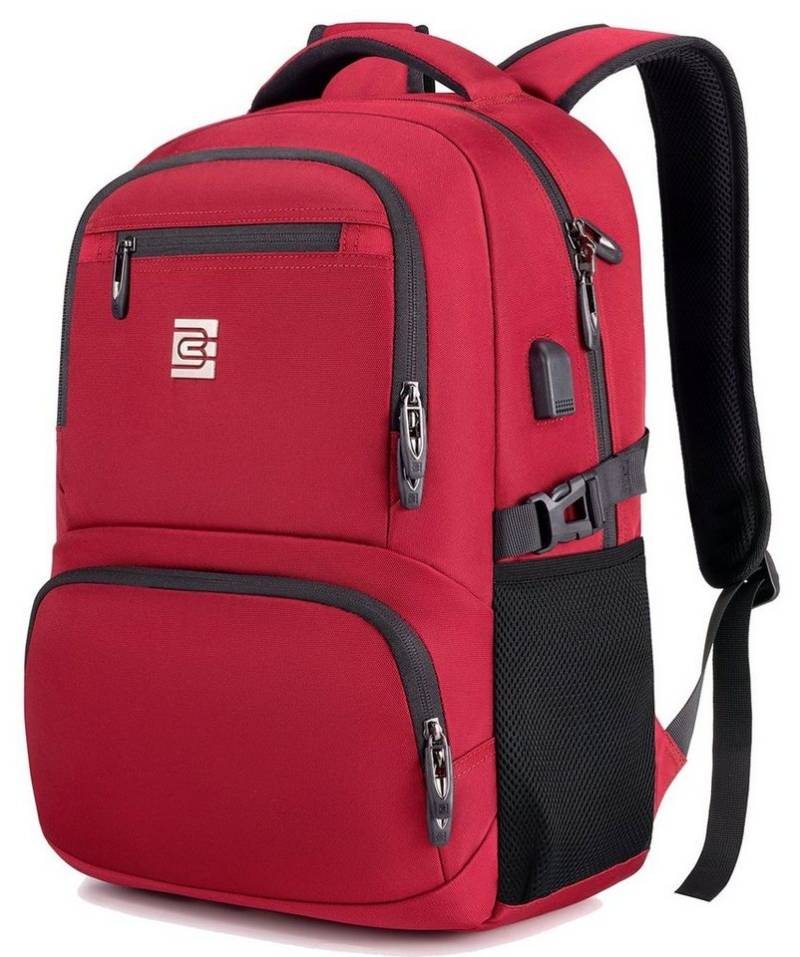 REDOM Laptoprucksack Laptop Rucksack Rucksäcke Schulrucksack Wasserbeständig Laptoptasche (Laptop Notebook Tasche Schule Uni Rucksack, mit USB-Lade-Anschluss, Anti-Diebstahl, Backpack mit Laptopfach), Herren Damen Jungen Teenager Freizeit Arbeit Business Reisen von REDOM