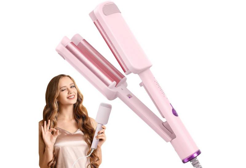 REDOM Lockenstab Haarwellenstab Haarstyler 32 mm Profi Wellenstab, Keramikbeschichtung kombiniert, Lockenstab 32 mm für French Curls und Beach Waves 4 Temperaturstufen von REDOM