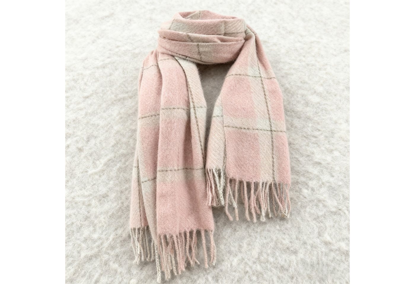 REDOM Modeschal Damen Schal Winterschal eleganter Umschlagtuch Schal, (kann als Schultertuch Decke oder Poncho verwendet werden, 1-St. Perfektes Geschenk für Damen), Stilvolles Karomuster 196 x 64 cm Mischgewebe mit Fransen von REDOM