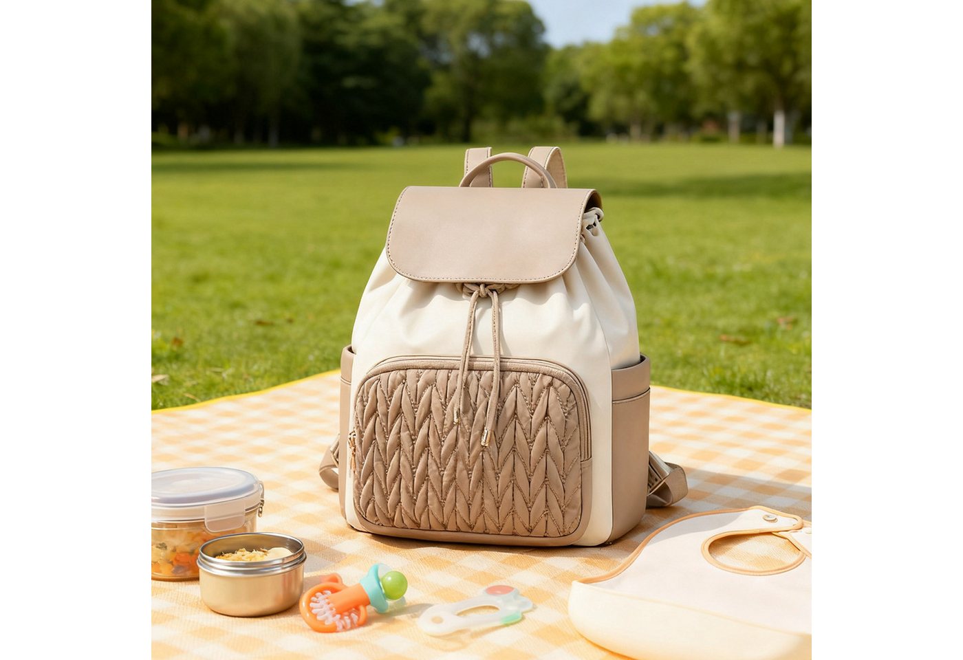 REDOM Rucksack Cityrucksack Reiserucksack Freizeitrucksack Stylischer Rucksack (mit 1 Hauptfach 2 Seitentaschen und 1 Fronttasche, 1-tlg., wasserabweisendem mit praktischer Anti-Diebstahl-Funktion), leicht modisch für Reisen Schule Alltag von REDOM