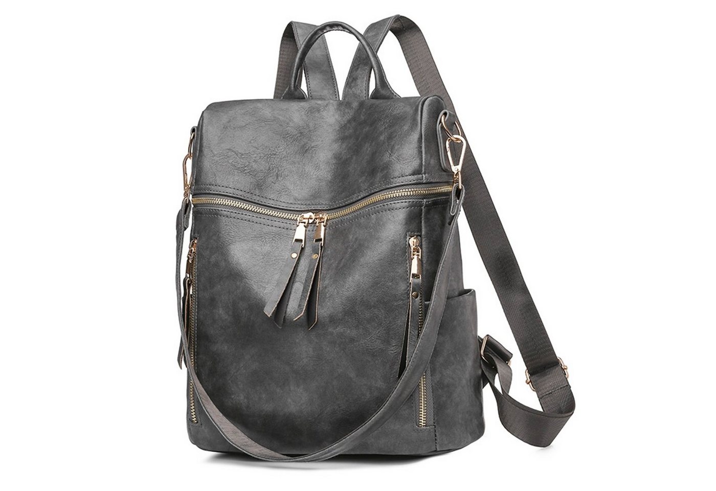 REDOM Rucksack Laptoprucksack Schulrucksack Lederrucksack Reiserucksack Leder (30x32x14 cm Lederrucksäcke mit 19x12 cm Handtasche, Vintage, Schultertasche, Notebook Laptop Tasche, Schule Rucksack), für Herren Damen Jungen Teenager Freizeit Arbeit Business Reisen von REDOM