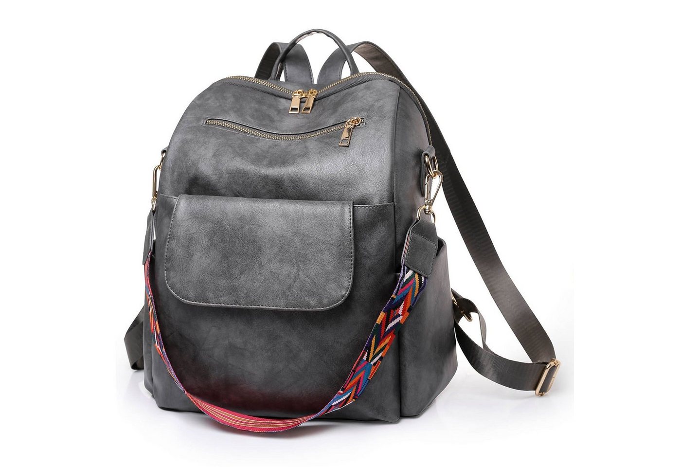 REDOM Rucksack Laptoprucksack Schulrucksack Lederrucksack Reiserucksack (32x35x17 cm, Vintage, Schultertasche, Notebook Laptop Tasche, Schule Rucksack), für Herren Damen Jungen Teenager Freizeit Arbeit Business Reisen von REDOM