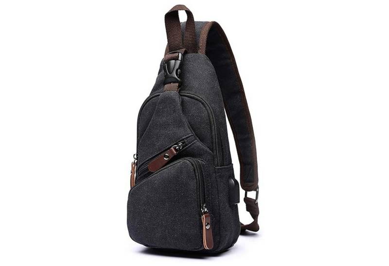 REDOM Schultertasche Brusttasche Sling Schulter Rucksack Rucksäcke Crossbody Umhängetasche (Herren Damen Geldgürtel Sport Sporttasche Groß 15 x 31 x 7 cm, 1-tlg., Handytasche, Unisex, mit USB-Lade-Anschluss, Anti-Diebstahl Fach), für Outdoor Camping Reisen Wandern Radfahren Multipurpose Tagepacks von REDOM