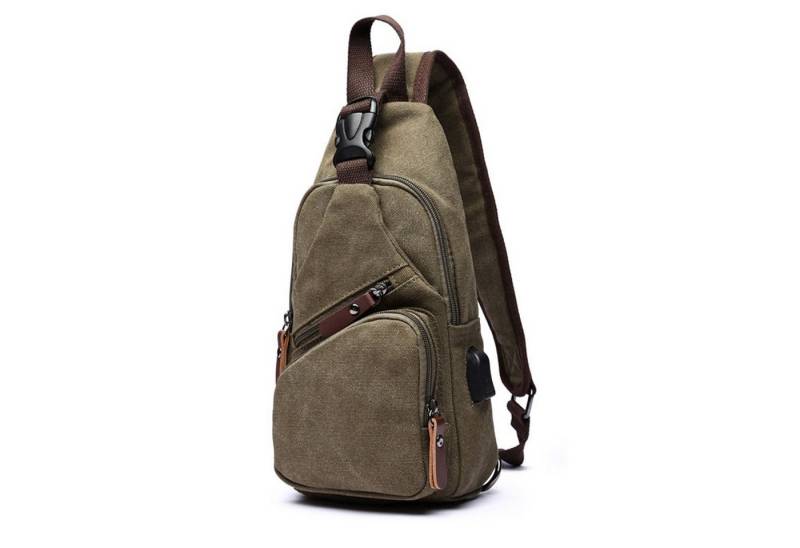 REDOM Schultertasche Brusttasche Sling Schulter Rucksack Rucksäcke Crossbody Umhängetasche (Herren Damen Geldgürtel Sport Sporttasche Groß 15 x 31 x 7 cm, 1-tlg., Handytasche, Unisex, mit USB-Lade-Anschluss, Anti-Diebstahl Fach), für Outdoor Camping Reisen Wandern Radfahren Multipurpose Tagepacks von REDOM