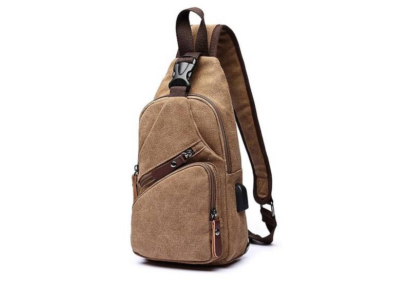 REDOM Schultertasche Brusttasche Sling Schulter Rucksack Rucksäcke Crossbody Umhängetasche (Herren Damen Geldgürtel Sport Sporttasche Groß 15 x 31 x 7 cm, 1-tlg., Handytasche, Unisex, mit USB-Lade-Anschluss, Anti-Diebstahl Fach), für Outdoor Camping Reisen Wandern Radfahren Multipurpose Tagepacks von REDOM