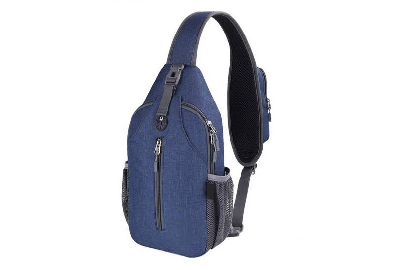 REDOM Schultertasche Brusttasche Sling Schulter Rucksack Rucksäcke Crossbody Umhängetasche (Oxfordgewebe Unisex Herren Damen 38x18x9cm mit Tasche auf Schultergurt, Geldgürtel, Sport, Sporttasche, Handytasche, Schlüsselhaken Brillenhalter), für Outdoor Camping Reisen Wandern Radfahren Multipurpose Tagepacks von REDOM