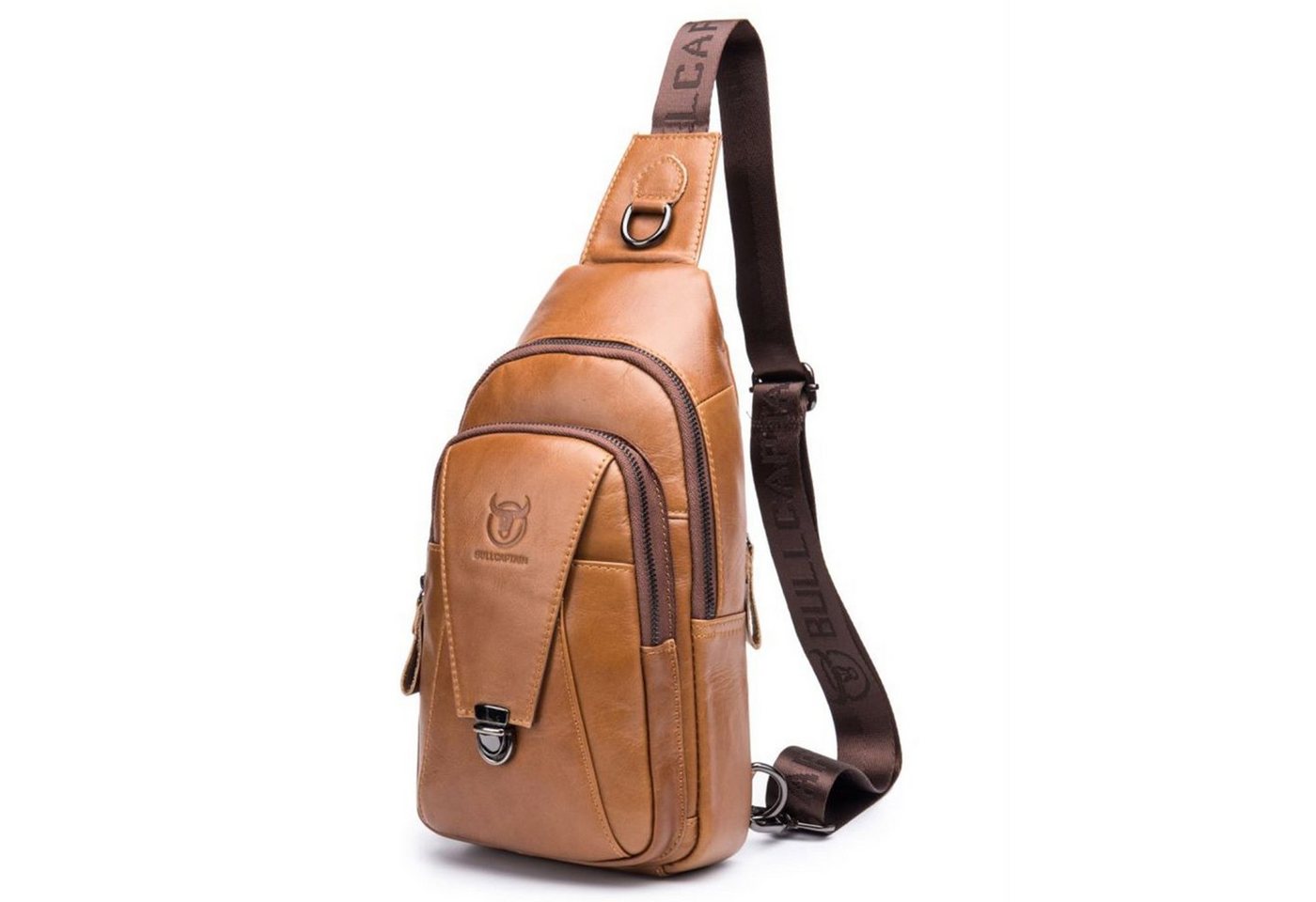 REDOM Schultertasche Brusttasche Sling Schulter Rucksack Rucksäcke Crossbody Umhängetasche (aus Echtes Leder Herren und Damen 18 x 30 x 5 cm, Geldgürtel, Sport, Sporttasche, Handytasche, Anti-Diebstahl, Echtleder), für Outdoor Camping Reisen Wandern Radfahren Multipurpose Tagepacks von REDOM