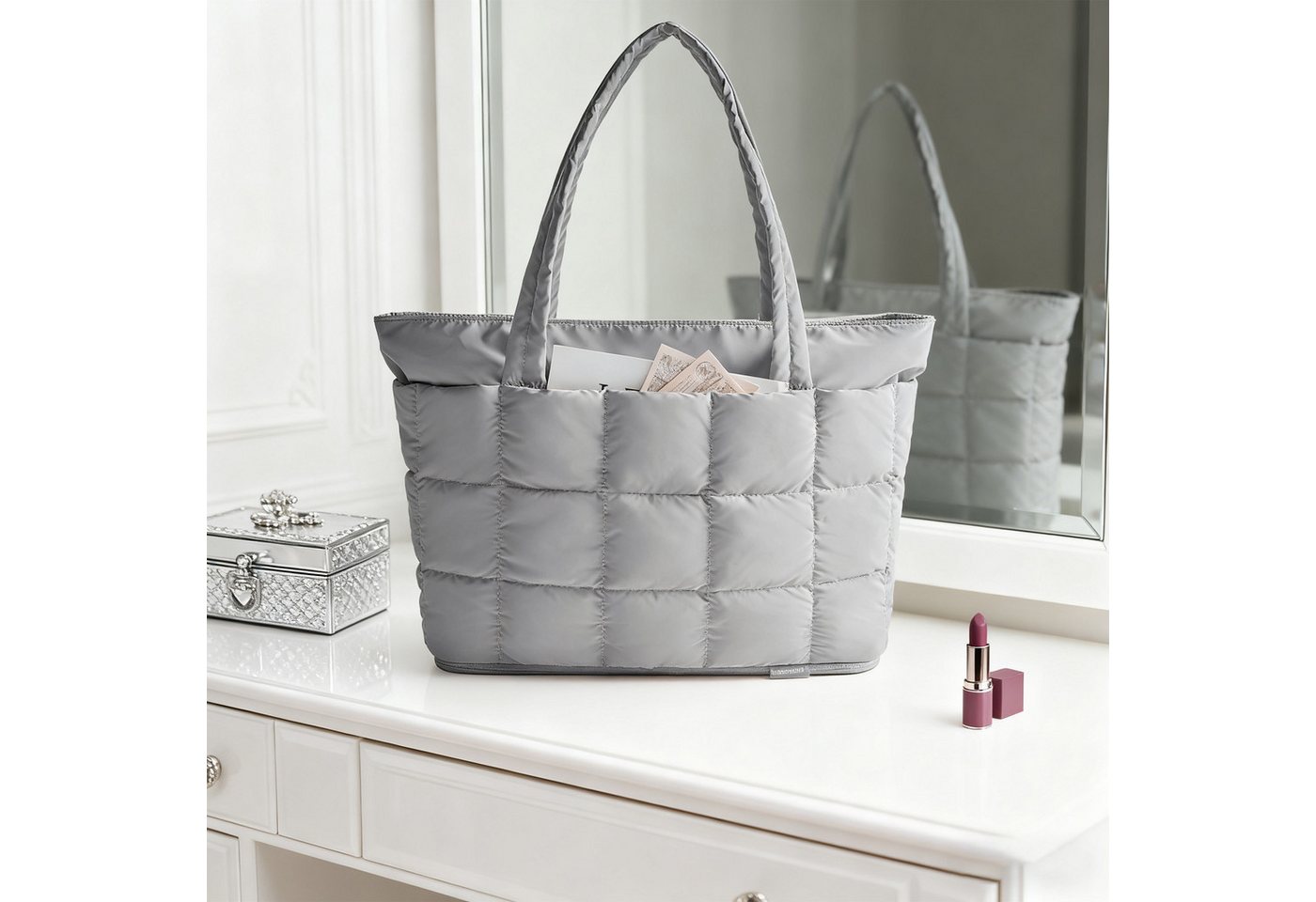 REDOM Schultertasche Reisetasche Sporttasche Reise Umhängetasche Handgepäck Tasche (erweiterbar 22–28L, 1-tlg., mit Trolley-Gurt Laptopfach 15,6" wasserabweisend), ideal für Reisen Sport und Alltag von REDOM