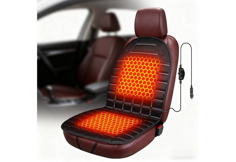 REDOM Sitzheizkissen Beheiztes Sitzkissen Autositz-Heizkissen Sitzheizung, Schnellaufheizendes Heizkissen mit Temperaturregelung 30–65°C 1-tlg., Rutschfeste Unterseite und elastische Gurte, rutschfest ideal für Auto Büro Zuhause von REDOM
