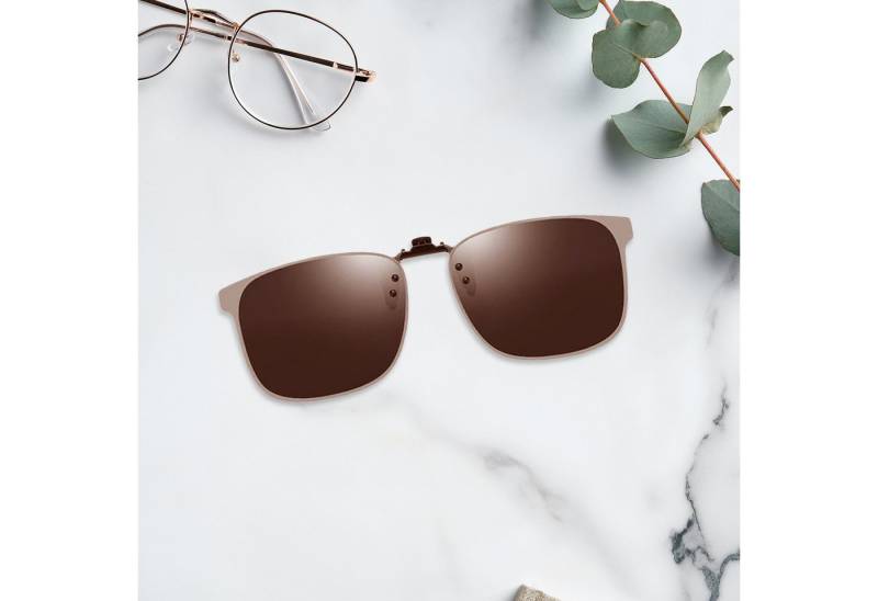 REDOM Sonnenbrille Polarisierte Clip-On Sonnenbrillen Schutz Aufsatzbrille (Hochklappbar Kratzfest Anti-Blendung, 1-St., UV400, Männer Frauen) Leicht Robust für Autofahren Reisen Angeln Wandern Outdoor von REDOM