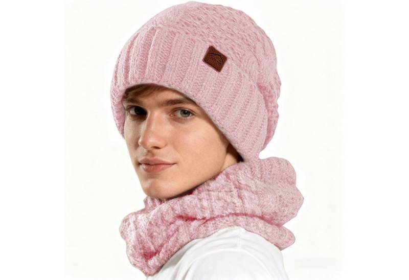 REDOM Strickmütze Winter Mützen- und Schalset Wintermütze (Warm gefüttert windschützend weich leicht, 2-St., mit elastischer Passform für Kopfumfänge von 55–60 cm) ideal für Outdoor-Aktivitäten im Winter von REDOM