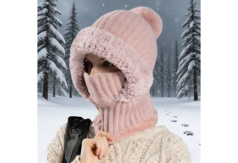 REDOM Strickmütze Winter-Strickmütze Unisex Sturmhaube Wintermütze (mit windabweisender Gesichtsabdeckung Atmungsaktiv elastisch und warm, 1-St., Nutzbar als Mütze Halswärmer Ohrschutz oder Halbgesichtsmaske) Perfekt für Wintersport Radfahren Arbeiten im Freien Reisen Alltag von REDOM