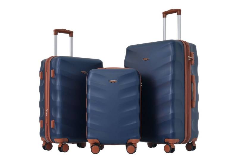 REDOM Trolleyset Hartschale Trolley Kofferset Handgepäck Set Reisekoffer, 4 Rollen, (3 tlg), Reisekoffer, Handgepäck 4 Rollen, ABS-Material, TSA Zollschloss von REDOM