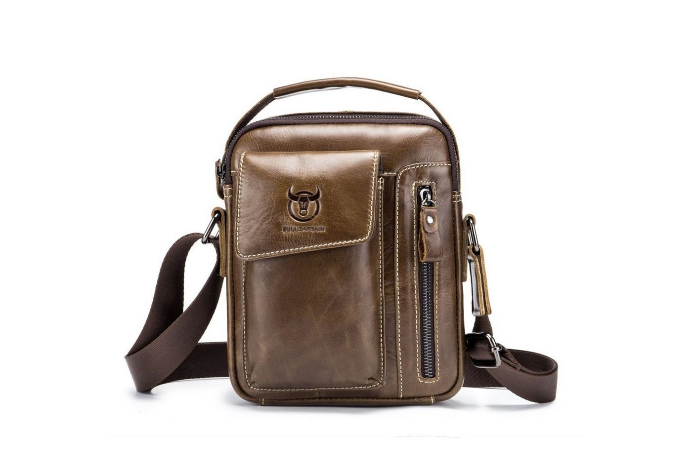 REDOM Umhängetasche Henkeltasche Handtasche Leder Tragetasche Aktentasche Tasche Vintage (Schultertasche Arbeitstasche Messenger-Tasche Top Griff Schultergurt, Ledertasche, Bürotasche, Freizeittasche, Unitasche, Leder), für Herren Frauen Jungen Freizeit Arbeit Business Schule Büro Reisen von REDOM