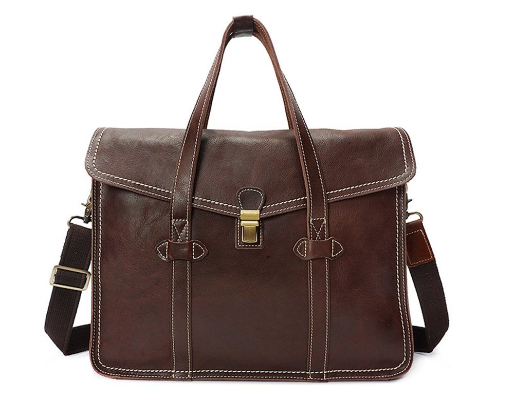 REDOM Umhängetasche Henkeltasche Handtasche Leder Tragetasche Aktentasche Tasche Vintage (Schultertasche Arbeitstasche Messenger-Tasche verstellbar Schultergurt, Ledertasche, Unitasche, Bürotasche, Freizeittasche, luxuriös, Echtleder), für Herren Frauen Jungen Freizeit Arbeit Business Schule Büro Reisen von REDOM