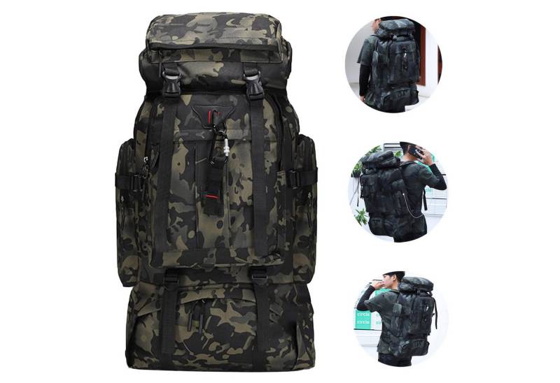 REDOM Wanderrucksack Groß Herren Damen Reiserucksack Trekkingrucksack Rucksäcke (80L Camping Outdoor leicht Trekkingrucksack, 1-tlg., mit Laptopfach, Separatem Schuhfach, verstellbarer Brustgurt), für Herren Damen Teenager Freizeit Arbeit Bergsteigen Jagd Trekking von REDOM