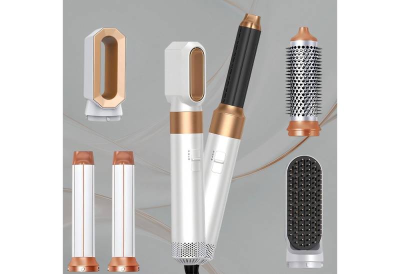 REDOM Warmluftbürste Haarglättbürste Haartrockner Set Föhn Lockenstab Glättkamm Rundbürste, 5-in-1-Multifunktion 3 Temperaturstufen Bidirektionales Locken von REDOM