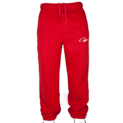 REDRUM Plain Trainingshose Jogginghose Sweatpants Fitness Sport Streetwear (XL, Rot) von REDRUM