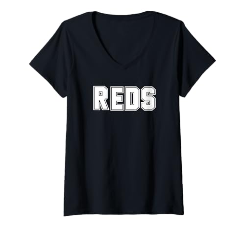 Damen Rot T-Shirt mit V-Ausschnitt Damen Rot T-Shirt mit V-Ausschnitt von REDS