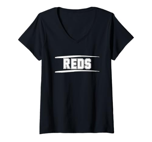 Damen Rot T-Shirt mit V-Ausschnitt Damen Rot T-Shirt mit V-Ausschnitt von REDS