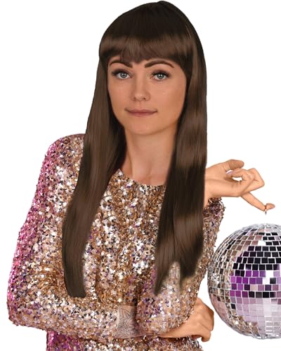 REDSTAR FANCY DRESS Damen Lange Gerade Perücke Kostüm Zubehör Cosplay Party Perücken - Braun von REDSTAR FANCY DRESS