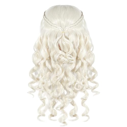 Blonde Perücken für Frauen – blonde, gewellte Perücke mit Zöpfen und Perückenkappe – hellblonde Perücke für Prinzessinnenverkleidungen – gewellte Haarperücken für Frauen – lange blonde Perücke, Blonde Perücken für Frauen – blonde, gewellte Perücke mit Zöpfen und Perückenkappe – hellblonde Perücke für Prinzessinnenverkleidungen – gewellte Haarperücken für Frauen – lange blonde Perücke, von REDSTAR