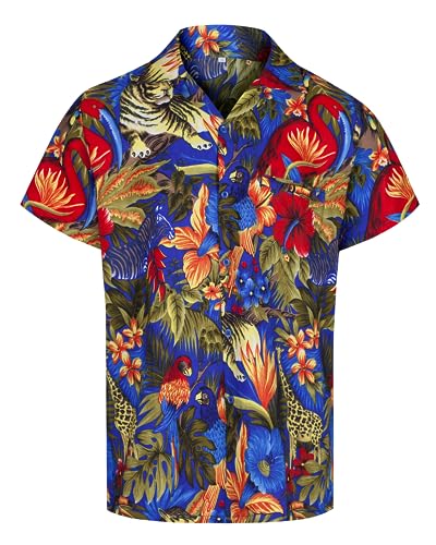Chemise hawaienne Homme à Manches Courtes Pour Hommes - Chemise à imprimé animaux de la Jungle Pour Hommes amusants et Chemise Homme de cerf - Accessoires Pour enterrement de Vie de garçon von REDSTAR