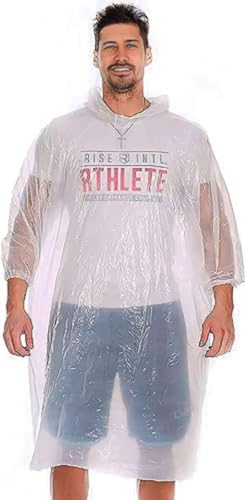 REDSTAR Regencape Damen und Herren Transparent – Wasserdichter Regenponcho Einweg – Wandern Zubehör, Festival Gadget für Wacken – Raincoat Regenkleidung Wanderausrüstung – Einheitsgröße, 10 Stk. von REDSTAR