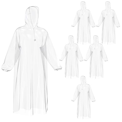 REDSTAR Regencape Damen und Herren Transparent – Wasserdichter Regenponcho Einweg – Wandern Zubehör, Festival Gadget für Wacken – Raincoat Regenkleidung Wanderausrüstung – Einheitsgröße, 5 Stk. von REDSTAR