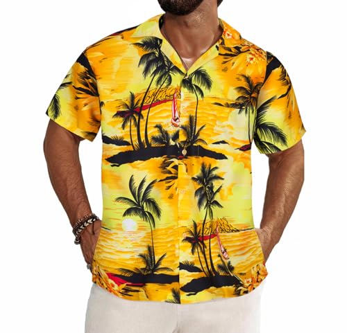 REDSTAR - Herren Hawaiihemd - kurzärmelig - Aloha Summer - Verkleidung Junggesellenabschied - alle Größen - Gelb - XXL REDSTAR - Herren Hawaiihemd - kurzärmelig - Aloha Summer - Verkleidung Junggesellenabschied - alle Größen - Gelb - XXL von REDSTAR