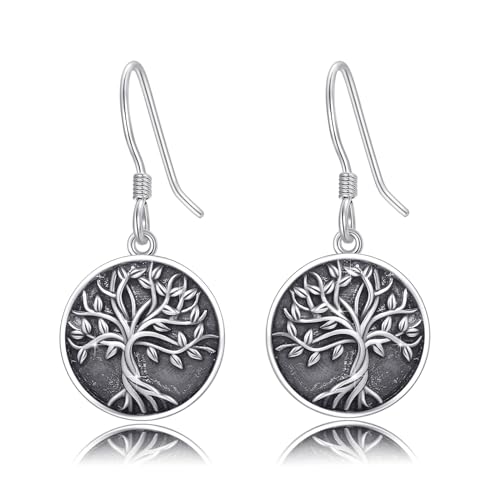 REDSUN Baum des Lebens Ohrringe 925 Sterling Silber Hypoallergen Baum des Lebens baumeln Ohrringe Baum des Lebens Schmuck Geschenke für Frauen Mädchen Tochter Freundin von REDSUN