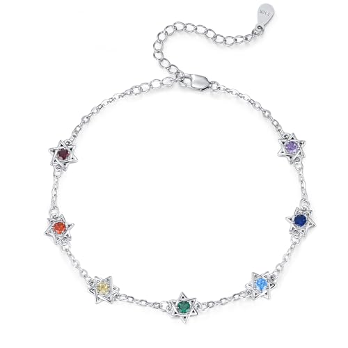 REDSUN Chakra Armband 925 Sterling Silber Keltische Knoten Armband Damen Yoga Schmuck 7 Chakra Armband Verstellbarer Boho Geschenk für Mädchen REDSUN Chakra Armband 925 Sterling Silber Keltische Knoten Armband Damen Yoga Schmuck 7 Chakra Armband Verstellbarer Boho Geschenk für Mädchen von REDSUN