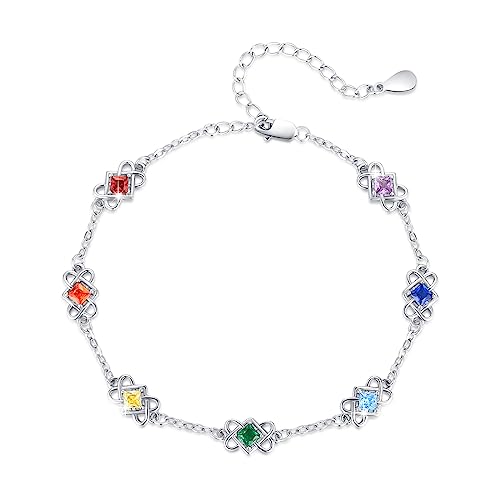 REDSUN Chakra Armband 925 Sterling Silber Yoga Armband Damen Yoga Schmuck 7 Chakra Armband Verstellbarer Boho Geschenk für Mädchen von REDSUN