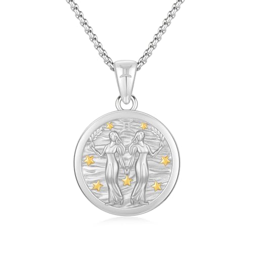 REDSUN Halskette mit Sternzeichen Zwilling 925 Sterling Silber 12 Konstellationen Sternzeichen Stern Halskette Tierkreiszeichen Anhänger Astrologie Horoskop Schmuck Geschenke Für Männer Frauen(Silber) REDSUN Halskette mit Sternzeichen Zwilling 925 Sterling Silber 12 Konstellationen Sternzeichen Stern Halskette Tierkreiszeichen Anhänger Astrologie Horoskop Schmuck Geschenke Für Männer Frauen(Silber) von REDSUN