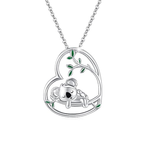 REDSUN Koala Kette 925 Sterling Silber Koala Halskette Koala Anhänger Koala Schmuck Weihnachten Geschenke von REDSUN