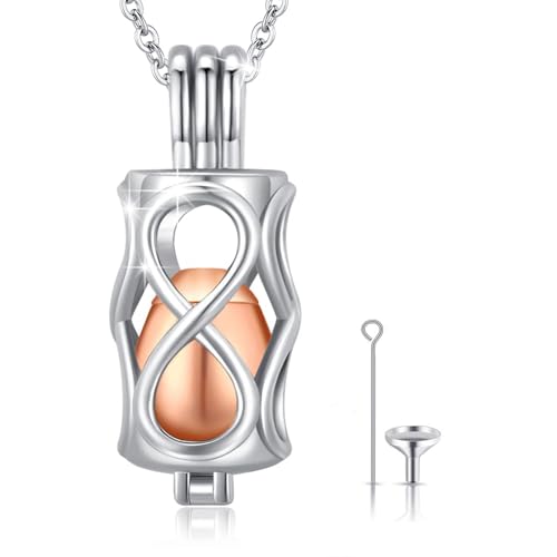 REDSUN Unendlichkeit Urne Halskette für Asche 925 Sterling Silber Einäscherung Schmuck für Asche Keepsake Memorial Geschenk für Mutter Frauen Mädchen von REDSUN