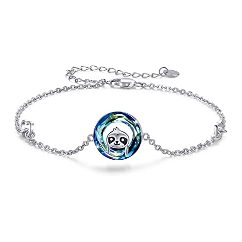REDSUN Faultier Armband für Frauen 925 Sterling Silber mit Kristall Charm Armband Faultier Schmuck Geschenke für Frauen Mädchen Freundin Tochter REDSUN Faultier Armband für Frauen 925 Sterling Silber mit Kristall Charm Armband Faultier Schmuck Geschenke für Frauen Mädchen Freundin Tochter von REDSUN