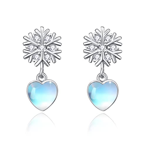REDSUN Mondstein Ohrringe für Frauen Mädchen 925 Streling Silber Schnee Ohrringe Schmuck Weihnachten Geburtstag Geschenke für Frauen Mädchen REDSUN Mondstein Ohrringe für Frauen Mädchen 925 Streling Silber Schnee Ohrringe Schmuck Weihnachten Geburtstag Geschenke für Frauen Mädchen von REDSUN