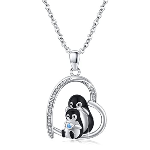REDSUN Pinguin Halskette 925 Sterling Silber Tier Herz Anhänger Kette Pinguin Anhänger Pinguin Geschenke für Frauen mit Zirkon Muttertags Tier Schmuck Geschenke für Mutter Tochter REDSUN Pinguin Halskette 925 Sterling Silber Tier Herz Anhänger Kette Pinguin Anhänger Pinguin Geschenke für Frauen mit Zirkon Muttertags Tier Schmuck Geschenke für Mutter Tochter von REDSUN