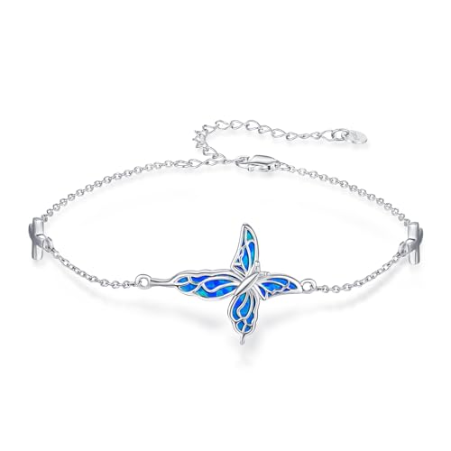 REDSUN Schmetterling Armband 925 Sterling Silber Kruz Schmetterling Opal Verstellbares Armband Tier Armband Schmetterling Opal Schmuck Geschenke für Mädchen Mutter REDSUN Schmetterling Armband 925 Sterling Silber Kruz Schmetterling Opal Verstellbares Armband Tier Armband Schmetterling Opal Schmuck Geschenke für Mädchen Mutter von REDSUN