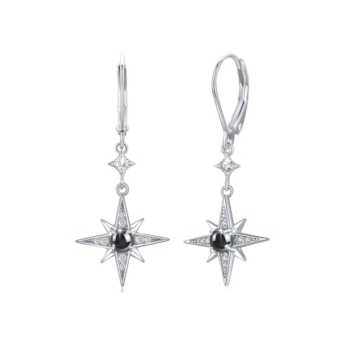 REDSUN Stern Ohrringe 925 Sterling Silber Achtzackiger Stern 100 Ich liebe dich Sprachen Ohrringe Regenbogen Edelstein Schmuck für Mädchen Mutter Tochter Damen Freundin Geschenk von REDSUN