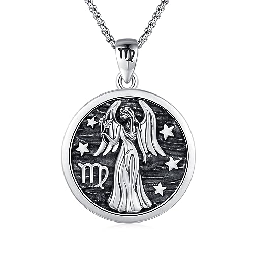 REDSUN Sternzeichen Kette 925 Sterling Silber Sternzeichen Jungfrau mit Halskette Horoskop Sternzeichen Schmuck Geburtstagsgeschenke für Frauen Mädchen von REDSUN