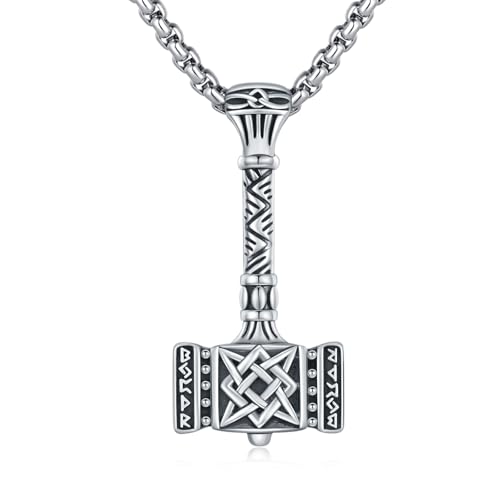 REDSUN Wikinger Thorshammer Anhänger silber 925 Keltischer Anhänger herren kette,necklace men nordischer Schmuck Amulett Schmuck für Herre von REDSUN